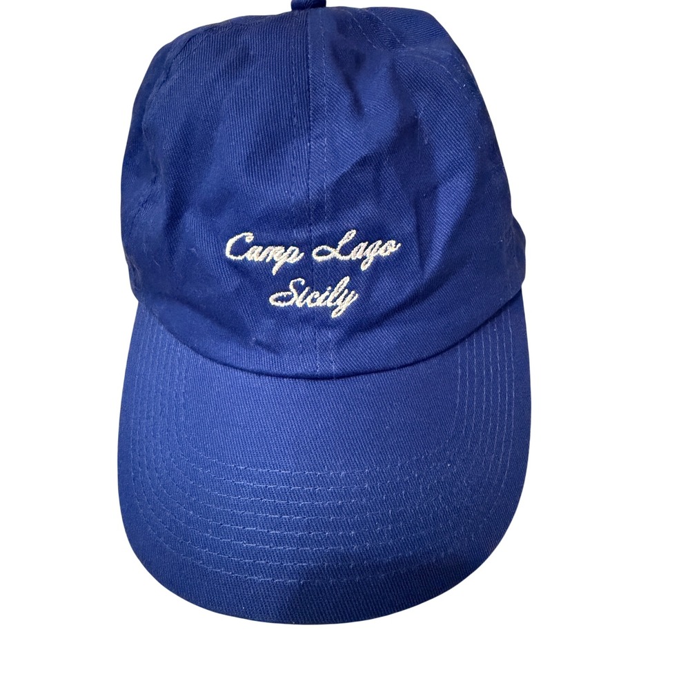 Fersten Worldwide Camp Lago Sicily Blue Embroidered Cotton Dad Hat Baseball Cap